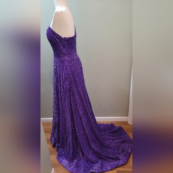 Purple Sequin Gown - Picture 2 of 5